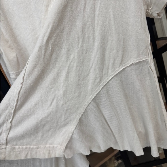 Free People my side tee tunic long line ribbed slouchy crewneck asymmetrical - Picture 7 of 16